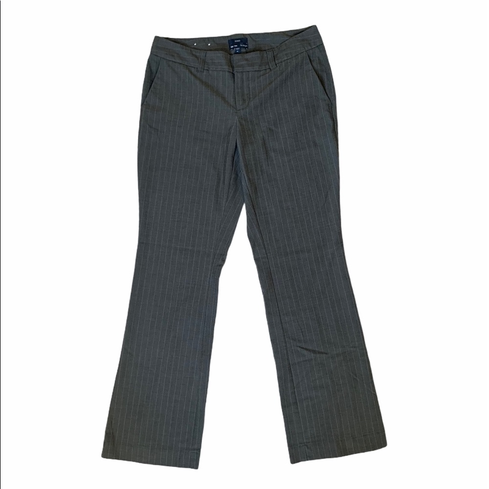 GAP Women’s Pinstripe Stretch Slacks Grey 8R